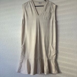Brunello Cucinelli cream cotton dress large